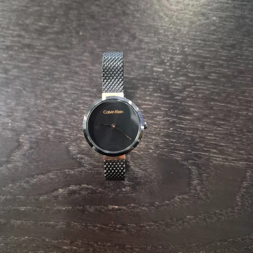 Calvin Klein Black Stainless Steel Mesh Bracelet Watch 28mm
